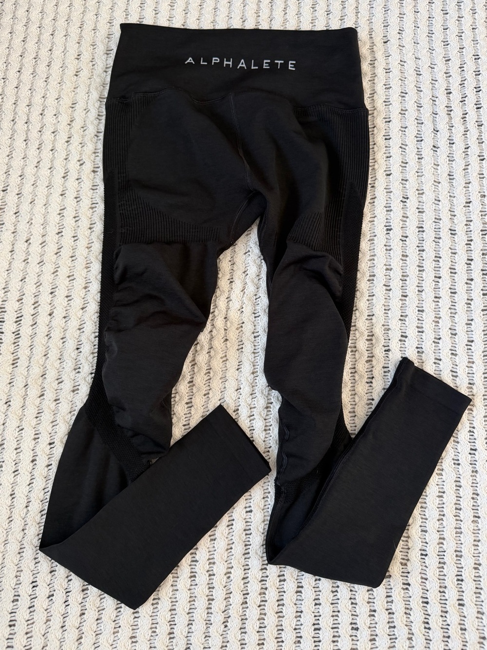 ALPHALETE EUC Full Length High Waist Seamless Black Leggings Women’s Size M